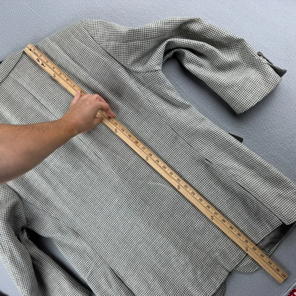 Vintage Canali Houndstooth Blazer Sport Coat EU 56 Fits US 46 Silk Linen Wool